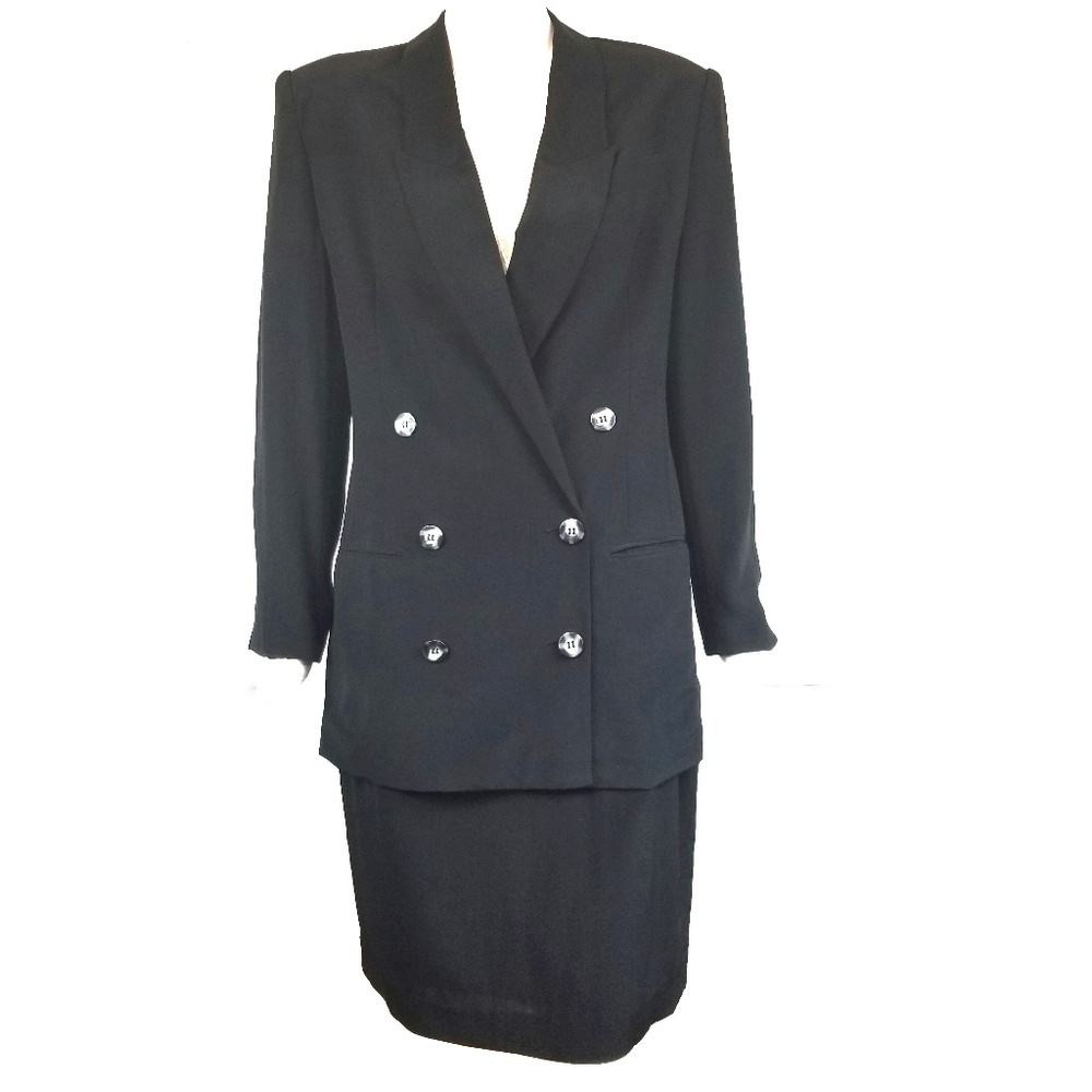 Vintage Hugo Buscati Milano Silk Skirt Blazer Set